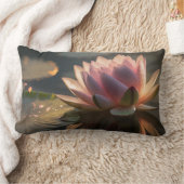 ピンクロータスインザモーニングライト装飾用クッション ランバークッション (ブランケット)
