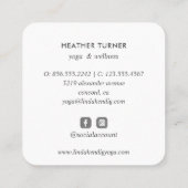 ピンクロータスウェルネススパマッサージヨガ スクエア名刺 (裏面)