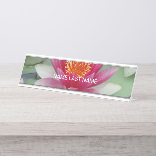 ピンクロータスウォーターリリデスクネームプレート デスクネームプレート (正面)