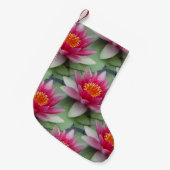 ピンクロータスウォーターリリークリスマスストッキング スモールクリスマスストッキング (正面 (吊り時))