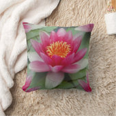 ピンクロータスウォーターリリー装飾用クッション クッション (ブランケット)