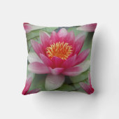 ピンクロータスウォーターリリー装飾用クッション クッション (裏面)