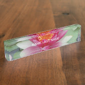 ピンクロータスウォーターリリー デスクネームプレート (側面)