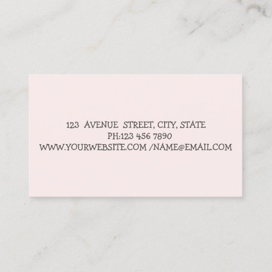 ピンクロータスエレガントヨガインストラクター 名刺 (裏面)