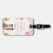 ピンクロータスエレガントランタンズメンディサンゲットインディアン ラゲッジタグ (正面横)