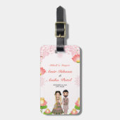 ピンクロータスエレガントランタンズメンディサンゲットインディアン ラゲッジタグ (正面縦)