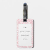 ピンクロータスエレガントランタンズメンディサンゲットインディアン ラゲッジタグ (裏面縦)