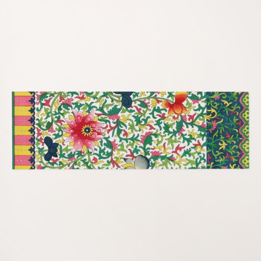 ピンクロータスガーデンボタニカルチノワセリー ヨガマット (裏面(横))