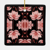 ピンクロータスクラシック セラミックオーナメント (裏面)