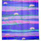 ピンクロータスシャワーカーテン シャワーカーテン (正面)