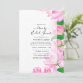 ピンクロータスフラワーインディアンドライブバイブライダルシャワー 招待状 (スタンド正面)