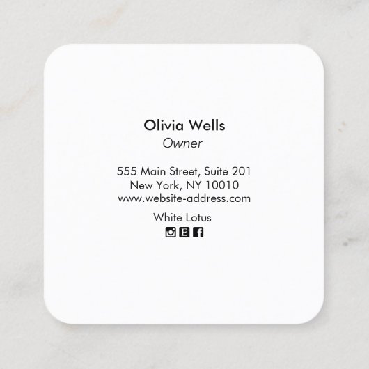 ピンクロータスフラワースクウェア スクエア名刺 (裏面)