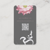 ピンクロータスフラワースピリチュアルヨガ先生オムシンボル 名刺 (裏面)