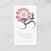 ピンクロータスフラワースピリチュアルヨガ先生オムシンボル 名刺 (正面)