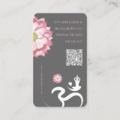 ピンクロータスフラワースピリチュアルヨガ先生オムシンボル 名刺 (裏面)