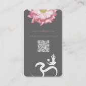 ピンクロータスフラワースピリチュアルヨガ先生オムシンボル 名刺 (裏面)