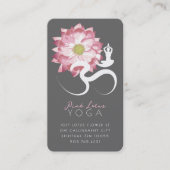 ピンクロータスフラワースピリチュアルヨガ先生オムシンボル 名刺 (正面)