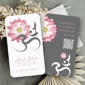 ピンクロータスフラワースピリチュアルヨガ先生オムシンボル 名刺