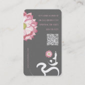 ピンクロータスフラワースピリチュアルヨガ先生オムシンボル 名刺 (裏面)