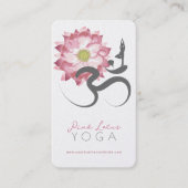 ピンクロータスフラワースピリチュアルヨガ先生オムシンボル 名刺 (正面)