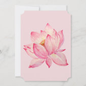 ピンクロータスフラワーブライダルシャワー 招待状 (裏面)