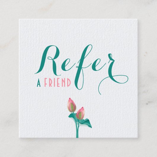 ピンクロータスフラワーミニマルホリスティックセラピスト 紹介カード (正面)