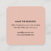 ピンクロータスフラワーヨガインストラクター禅美術 スクエア名刺 (裏面)