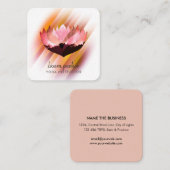 ピンクロータスフラワーヨガインストラクター禅美術 スクエア名刺 (正面/裏面)