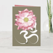 ピンクロータスフラワーヨガホワイトOMシンボルゼン カード (裏面)