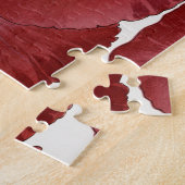 ピンクロータスフラワー日本のヴィンテージファインアート名 ジグソーパズル (側面)