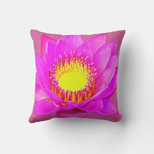 ピンクロータスフラワー装飾用クッション クッション (裏面)