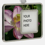 ピンクロータスフラワーII夏フローラ シルバープレートフレームオーナメント (右)