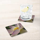 ピンクロータスフラワーIII夏フローラ スクエアペーパーコースター (インサイチュ)