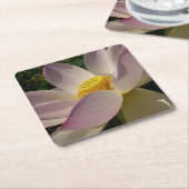 ピンクロータスフラワーIII夏フローラ スクエアペーパーコースター (アングル)