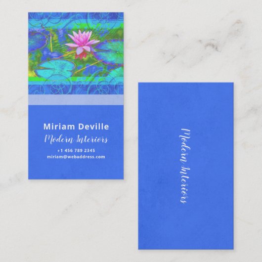 ピンクロータスブルーナマステヨガスタジオ/デザイナ 名刺 (正面/裏面)