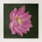 ピンクロータスブロッサムイラストレーション ジグソーパズル (横)