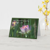 ピンクロータスブロッサム悔やみや弔慰 カード (黄色い花)
