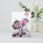 ピンクロータスポストカード ポストカード (スタンド正面)