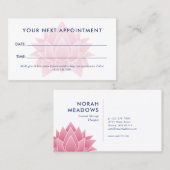 ピンクロータスマッサージセラピースパ 予約カード (正面/裏面)