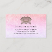 ピンクロータスマンダラヨガトレーナー瞑想レトロ 名刺 (裏面)