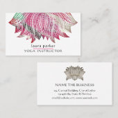 ピンクロータスマンダラヨガトレーナー瞑想 名刺 (正面/裏面)