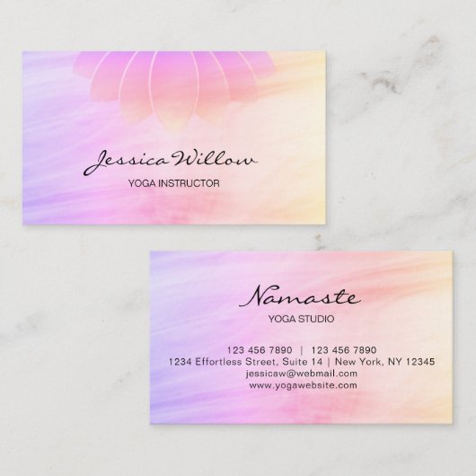 ピンクロータスヨガインストラクター 名刺 (正面/裏面)