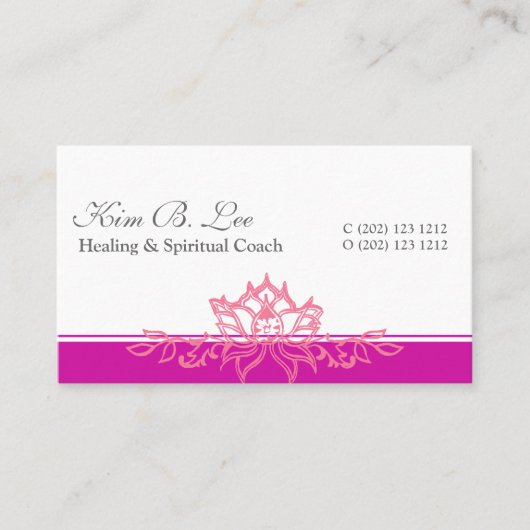ピンクロータスヨガオム啓蒙活動 名刺 (正面)