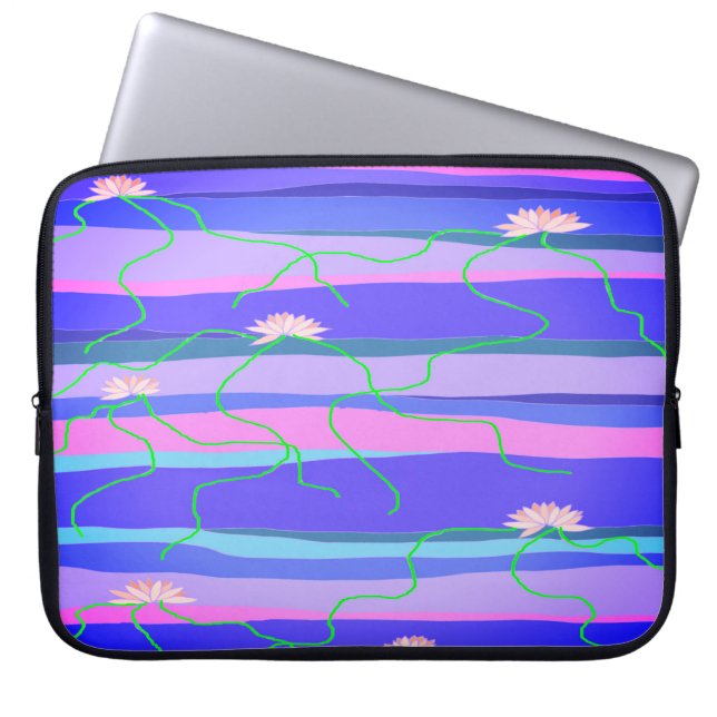 ピンクロータスラップトップスリーブ ラップトップスリーブ (正面)