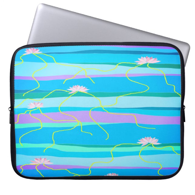 ピンクロータスラップトップスリーブ ラップトップスリーブ (正面)