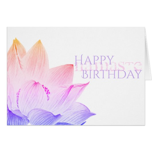 *~*ピンクロータスラベンダー誕生日ナマステ (正面横)