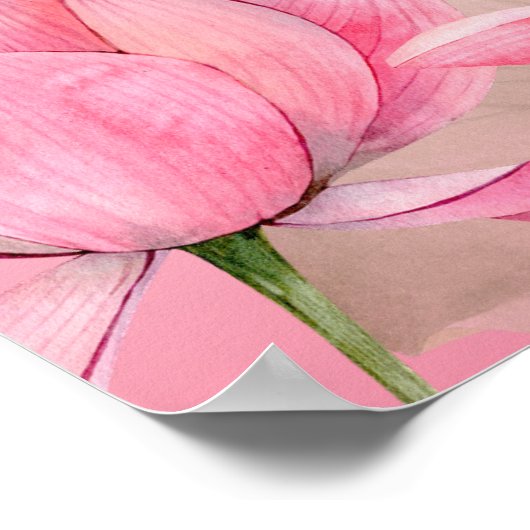 ピンクロータス金ゴールドマンダラ結婚インディアンの歓迎 ポスター (角)