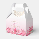 ピンクロータス金ゴールド結婚マンダラ感謝していーズユー フェイバーボックス (正面サイド)