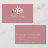 ピンクロータス – ヒーリングエネルギー 名刺 (正面/裏面)