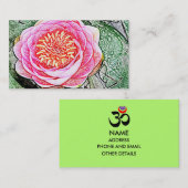 ピンクロータス-ヨガ名刺 名刺 (正面/裏面)